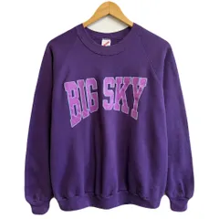 80's〜 vintage ビンテージ USA製 JERZEES ジャージーズ フロントプリント BIG SKY トレーナー スウェット 紫 パープル Lサイズ No.M424