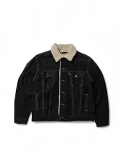 リーバイス ブラック コーデュロイ シェルパ トラッカー ジャケット L