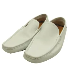 GUCCI グッチ 155991 レザー ドライビングシューズ ローファー ホワイト系 39.5【中古】