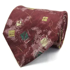 マリオヴァレンティノ ブランド ネクタイ 総柄 シルク PO メンズ レッド MARIO VALENTINO 【中古】