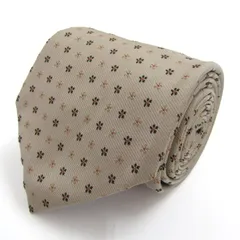 コムサメン ブランド ネクタイ ドット柄 シルク 日本製 PO メンズ ベージュ COMME CA MEN 【中古】