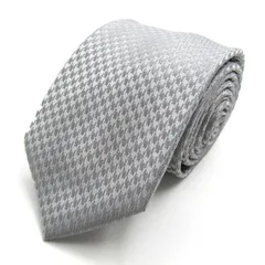 オリヒカ ブランド ネクタイ 千鳥格子 シルク混 PO メンズ シルバー ORIHICA 【中古】