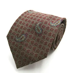 バーバリーズ ブランド ネクタイ 総柄 シルク 英国製 PO メンズ ブラウン Burberrys 【中古】