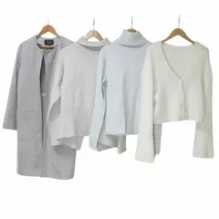 ハッシュアッシュ HusHusH 他 秋冬衣類 4点セット まとめ コート ニット カーディガン 長袖 M F グレー ホワイト ピンク系 Xのサムネイル