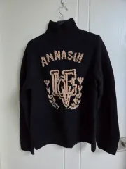 anna sui アナスイ ブラック ハイネック ニット