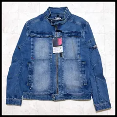 【未使用品】寅壱 デニムライダースジャケット M ストレッチ 紺のサムネイル