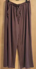 しまむら　おかだゆり　3L　紫　パープル　カジュアルパンツ　ウエストゴム　大きいサイズ　プラスサイズ