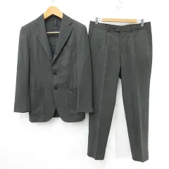 エディフィス EDIFICE スーツ セットアップ テーラージャケット シングル 3B スラックス タック ストレート 毛 グレー 46