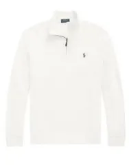 ポロ ハーフジップ 白