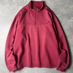Carhartt ハーフジップ プルオーバー ハイネック スウェット トレーナー XL / カーハート オールド エンジ ワイン レッド