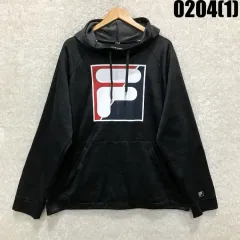 FILA フィラ 黒色 フード付きTシャツ XXL