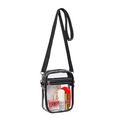 ビニール 防水 痛バッグ クリアポーチ 手荷物検査に便利 (Sサイズ) 透明バッグ ショルダー (S) [alldeblue]クリアバック