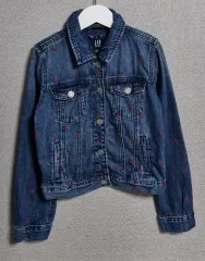 キッズ) 130) GAP ギャップ ハート刺繍 デニム ジャケット