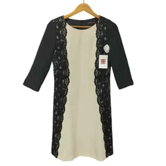 ストロベリーフィールズ STRAWBERRY-FIELDS レース 装飾 バイカラー ワンピース レディース FREE 