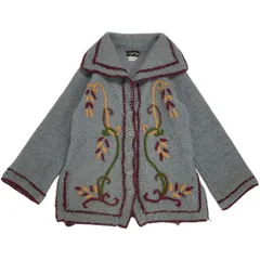 SCOIATTOLO スコイアトロ 花柄 刺繍 ハンドニット カーディガン レディース Mサイズ イタリア製 ヴィンテージ インポート 【送料込み】