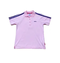 adidas) 日本 ヴィンテージ adidas ピンクネイビー 半袖 カラーTシャツ