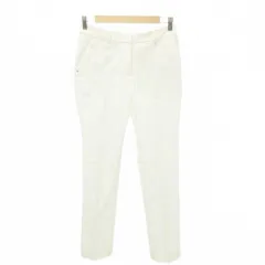 カルバンクライン CALVIN KLEIN スラックス パンツ 無地 センタープレス 薄手 9 Mサイズ 白 ホワイト ■GY61