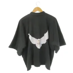 ギャップ GAP YZY イージー YEEZY × ギャップ GAP スウェット トレーナー モックネック 半袖 ビッグシルエット ロゴプリント 鳥 S チャコール グレー /CK13 ■GY17