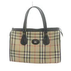 バーバリーズ Burberrys ハンドバッグ ミニボストン ノバチェック キャンバス レザー ロゴ 茶 ブラウン ■GY18 /MQ