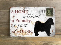 【Pomsky/ポンスキー】 メタルプレート メッセージ 犬 雑貨 グッズ アート ポスター おしゃれ インテリア 壁飾り アンティーク風  364