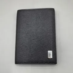 極美品　Dunhill　ダンヒル　カードケース　名刺入れ　パスケース　シルバー金具　ビジネス　レザー　黒茶