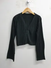 ブラック ルーズフィット ショート カーディガン