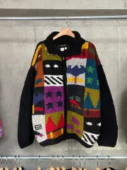 80s ヴィンテージ エクアドル ニット ジップアップ XL