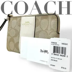 ☆★COACH  コーチ★ リストレット　ポーチ　小物入れ　シグネチャー ロゴ　カード付　タグ　ベージュ★♯2187