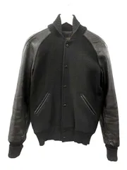 スクーカム SKOOKUM 袖レザー スタジャン USA製 ブラック レザー切替 アウター