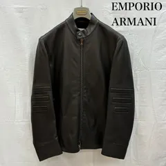 エンポリオアルマーニ ラム レザー シングル ライダース レザー ジャケット 裏フリース メンズ 48 ISItems【USED】【古着】【中古】50152492