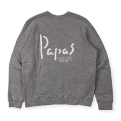 PAPAS パパス 両面Vガゼット プリント スウェット トレーナー サイズ 46 S /グレー/メンズ