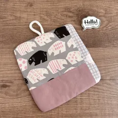 No.92 裏も可愛い♡パッチワークポットマット✴︎北欧しろくま