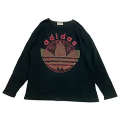 古着 adidas アディダス トレフォイルロゴ ユニセックス 長袖Tシャツ M-Lサイズ ブラック Y2K ヴィンテージ 送料込み