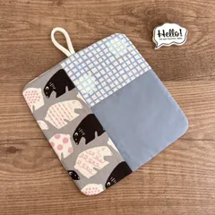 No.93 裏も可愛い♡パッチワークポットマット✴︎北欧しろくま