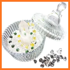 【新品】 パワーストーン 浄化セット 蓋付き 皿 本物 特大水晶ポイント さざれ石 AAA ブレスレット ネックレス 収納に 水晶クラスター 入れ物 置物 風水 人気 おまけ付き 0