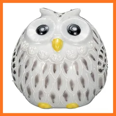 【新品】 九谷焼 ふくろう 置物 開運 厄除け 高さ7.5cm 2.5号 白盛黒 K9-1681 0