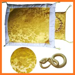 【新品】 [ SakuraZen ] 金運アップグッズ 財布布団 風水 開運グッズ 皇帝龍のお財布 布団 で 金運 アップ 金運財布 お財布ふとん 縁あり (無限蛇大蛇ミニオブジェ) 0