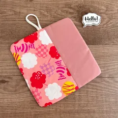 No.102 裏も可愛い♡パッチワークポットマット✴︎和柄　花