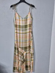 ザラ レーヨン ビスチェ チェック柄ワンピース XS