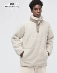 ユニクロ&ホワイトマウンテニアリング ボア フリースコート プルオーバースウェットシャツ アノラック L 105