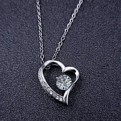 ネックレス レディース ハート ジルコニア シルバー ハートネックレス