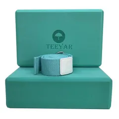 Tiffany_23x15x7.2cm Teeyar ヨガブロック(ヨガぶろっく) 2個セット 難しいポーズのに！ 本当の高密度220g (23x15x7.2cm)と 184cm ヨトラップ(ヨガベルト) (Yoga block strap set) (Tif