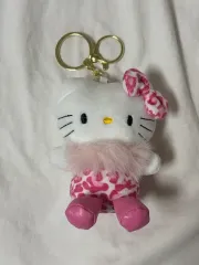 ハローキティ ピンク レオパード キーホルダー ぬいぐるみ