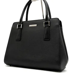 未使用保管品 BURBERRY バーバリー ハンドバッグ ロゴプレート ノバチェック 無地 フォーマル 冠婚葬祭 高級 サフィアーノレザー レディース ブラック