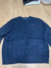 ポロラルフローレン ネイビー ケーブル ニット L
