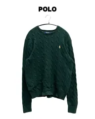 (M) ポロラルフローレン ケーブル編み ケーブル編み ニット グリーン