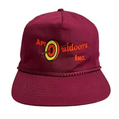 【キャップ/帽子】90s API Outdoors Inc (エーピーアイ アウトドアーズ) ビンテージトラッカーキャップ バーガンディ イエロー 黄