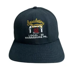 【キャップ/帽子】90s USA製 NEW ERA Insulators Local 23 ユニオン ビンテージキャップ 刺繍 ブラック 黒