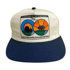 【キャップ/帽子】90s USA製 SMK製 DECOMMISSIONED BY 2001 — A SAFE ODYSSEY ビンテージトラッカーキャップ ツートンカラー ネイビー 紺