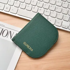 緑  ミニ財布 レディース コンパクト 小銭入れ ファスナー付き レザー調 ベージュ